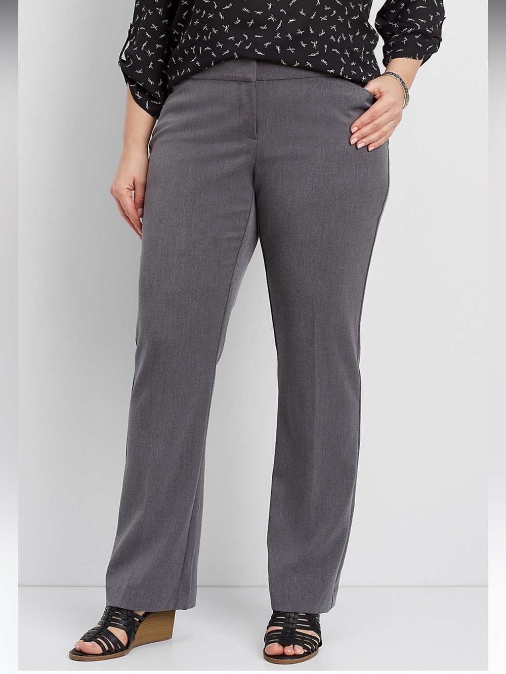 Maurices Dark Gray Bootcut Trousers Slacks Dress Pants Business Casual Office